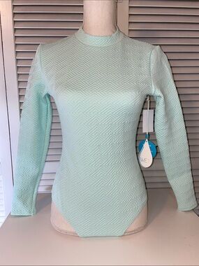 WET Swimwear Mint Green Long-Sleeve One-Piece Rashguard Swimsuit - Sz M